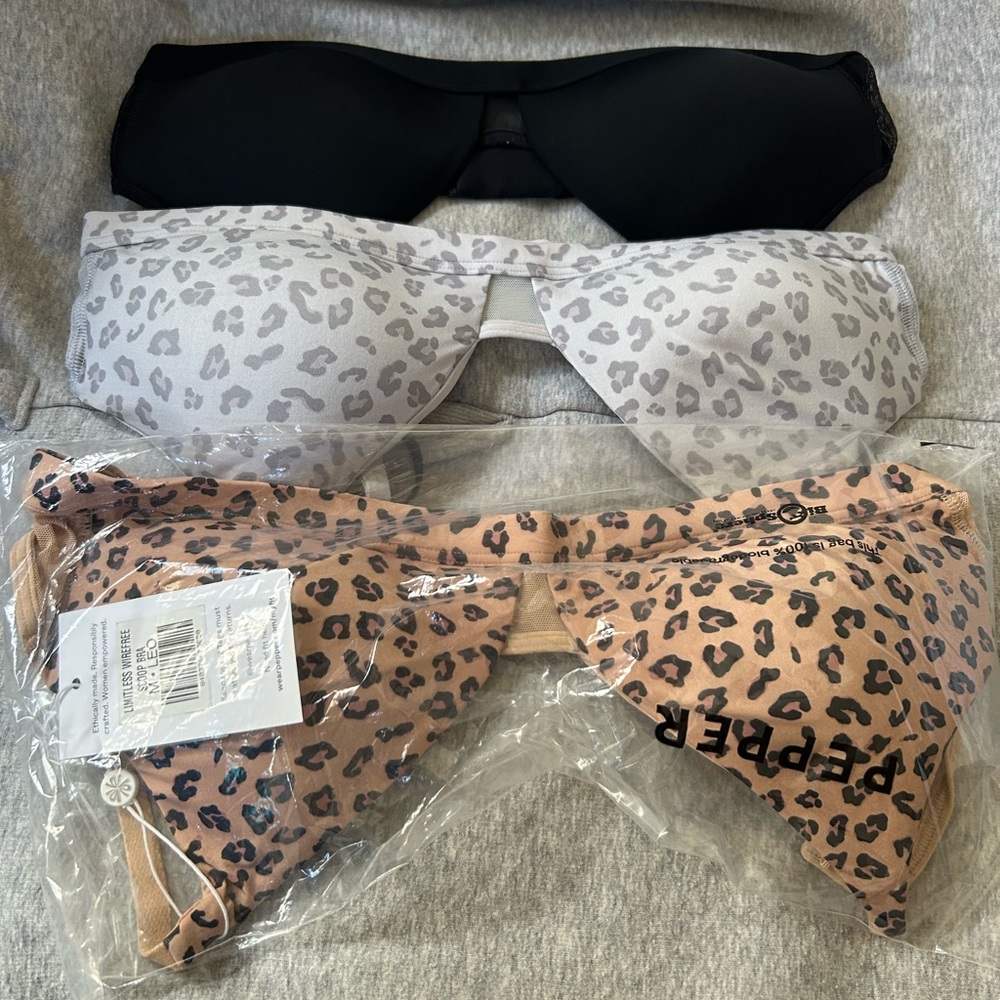 BRAND NEW Pack of 3 Pepper Limitless Wirefree Scoop Bra